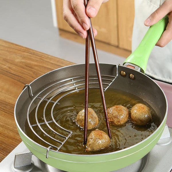 Stainless Steel Semicircle Steam Rack 26*13cm Drain Oil Filter Rack Fried Food Holder