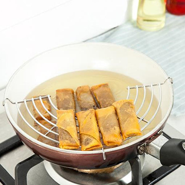 Stainless Steel Semicircle Steam Rack 26*13cm Drain Oil Filter Rack Fried Food Holder