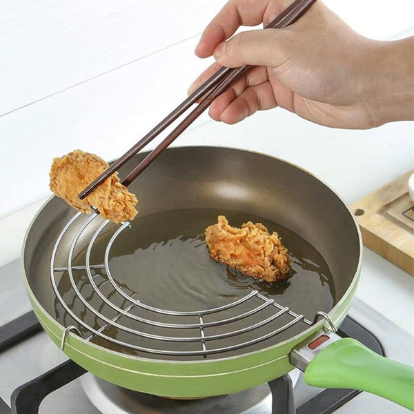 Stainless Steel Semicircle Steam Rack 26*13cm Drain Oil Filter Rack Fried Food Holder