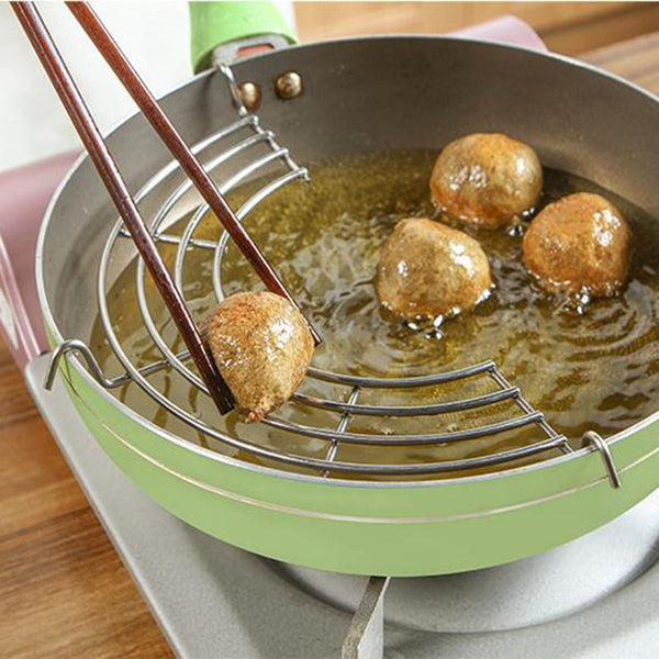 Stainless Steel Semicircle Steam Rack 26*13cm Drain Oil Filter Rack Fried Food Holder