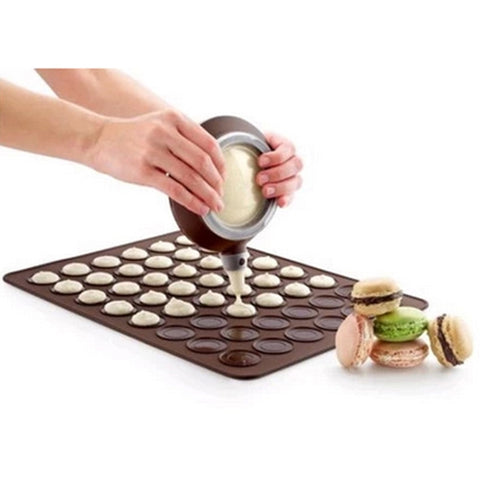 Silikon Macaron Bakningssats Tårtdekorering Pipningssats med 4 munstyckssteg Bakverkskrämdekorationsverktyg