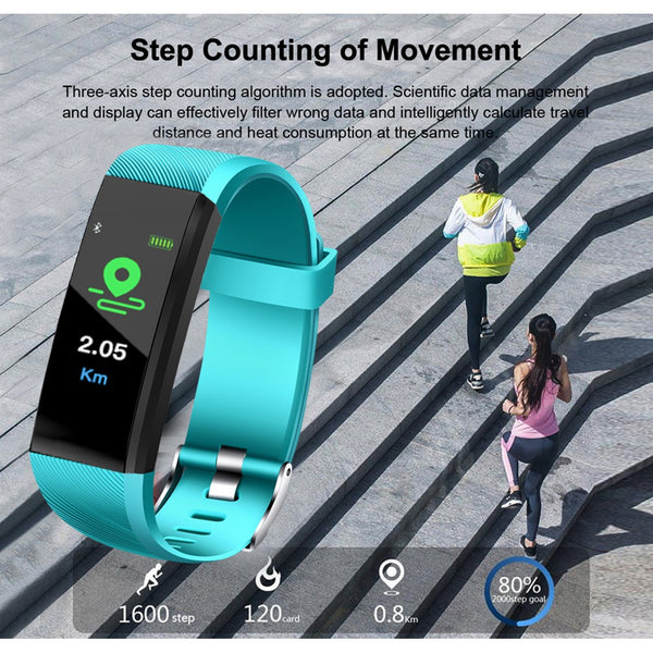 Waterproof Smart Watch Fitness Tracker Heart Rate Monitor Outdoor Sports Watch
