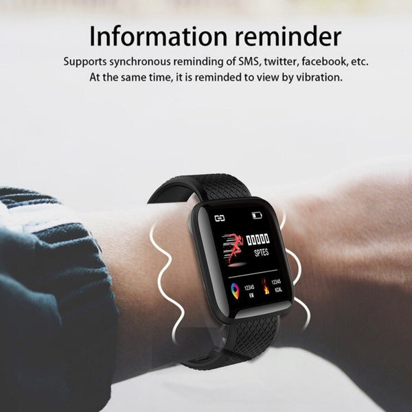 116plus Smart Watch Fitness Tracker Information Reminder Waterproof Heart Rate Pedometer