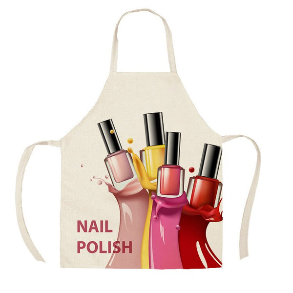 Women Kitchen Printed Apron Cotton Linen Cleansing Aprons for Adult Kids