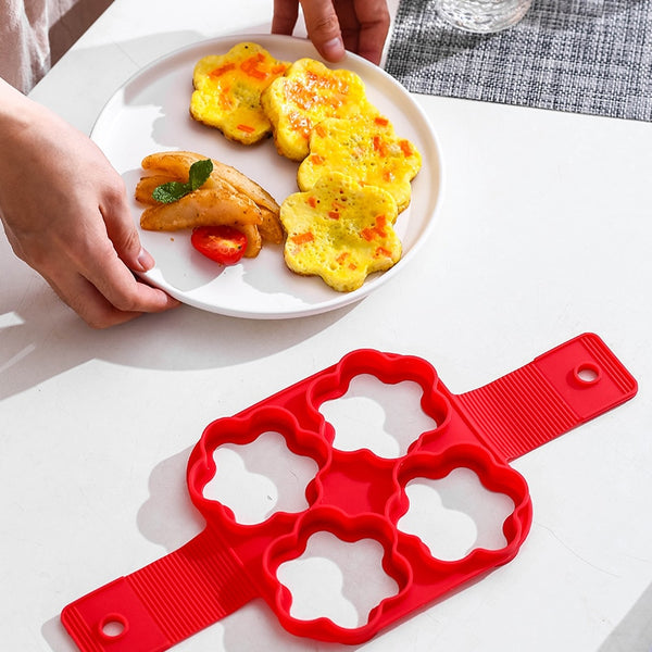 Silikonpannkaksform Återanvändbar pannkaksmaskin Non Stick Egg Ring Bakning Rund form