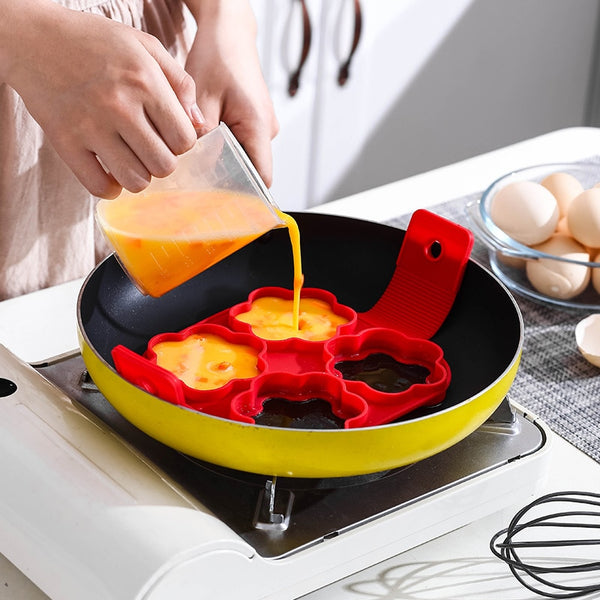 Silikonpannkaksform Återanvändbar pannkaksmaskin Non Stick Egg Ring Bakning Rund form