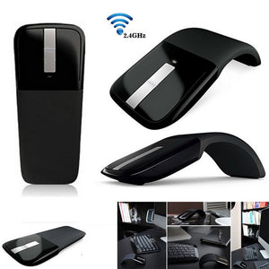 Wireless 2.4GHz Ultra-thin Optical Mouse Arc Touch 1200DPI USB Receiver Computer Mouse for PC Laptop Office and Home