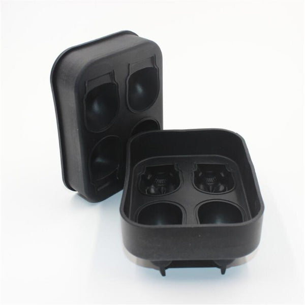 4 In 1 3D Skull Ice Cube Mold Silicone Ice Cube Maker Tray for Halloween Whisky Cocktails