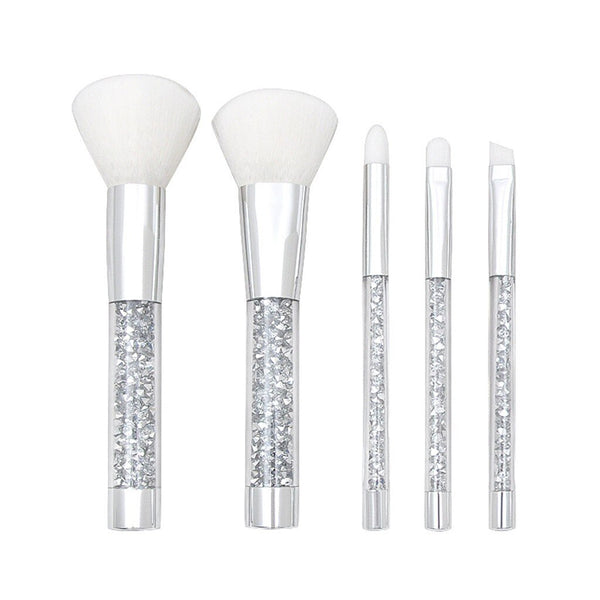 5-Pack Makeup Brush Set with Crystal Diamond Handle for Eye Shadow Eye Brow