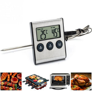 Digital LCD -termometer Matlagningstimer för BBQ Grill Kött Köksugn Matlagning