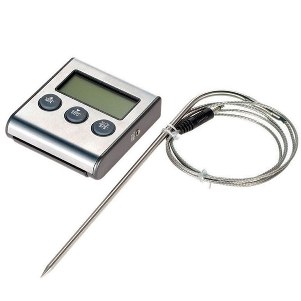 Digital LCD -termometer Matlagningstimer för BBQ Grill Kött Köksugn Matlagning