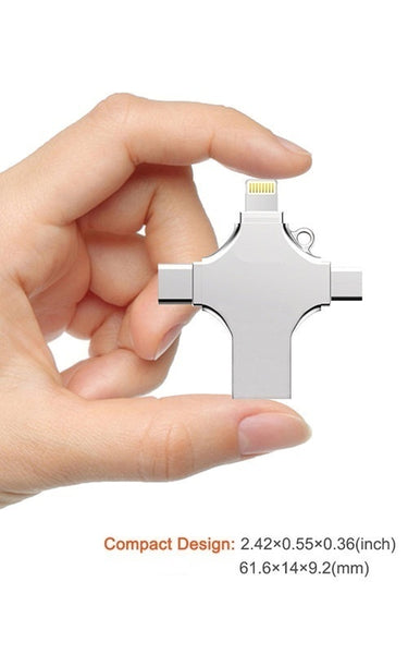 4 IN 1 OTG USB Flash Drive Stick Storage for iPhone Android 32GB 64GB 128GB