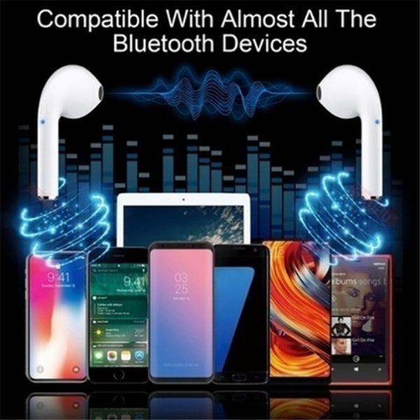 i7s TWS Bluetooth Earpods Wireless Stereo Earphones Compatible with Android Phones & iPhones
