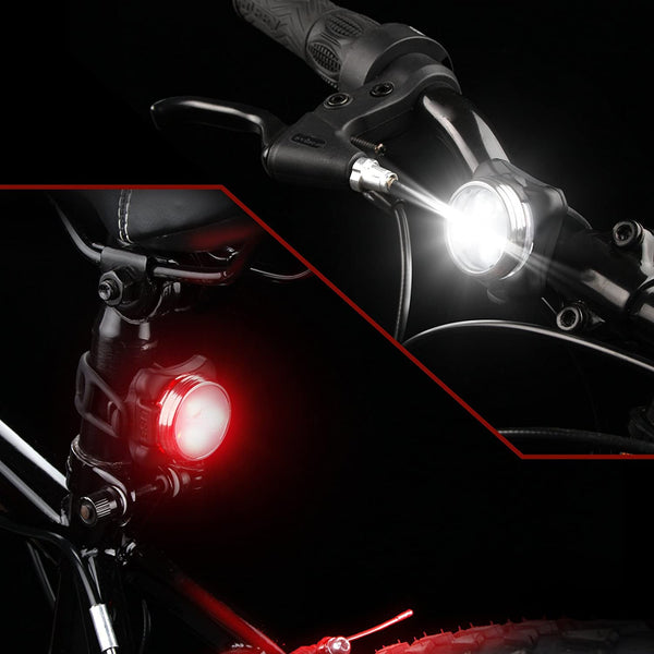 USB Rechargeable Bike Light Set Headlight and Tailight Set 4 Modes 650mah Lithium Battery