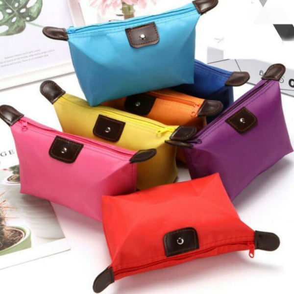 Makeup Bag Mini Cosmetic Pouch Nylon Travel Purse with Zipper Multipurpose Bags