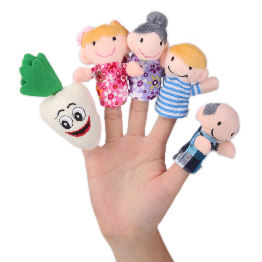 8 Pcs/set Finger Puppets Set Cartoon Doll Game Giant Carrot Nursery Rhyme Fairy Tale Toys for Kids