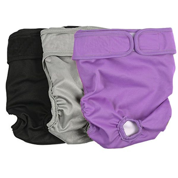Reusable Dog Nappies 3-Pack Sanitary Pet Diapers Puppy Belly Band
