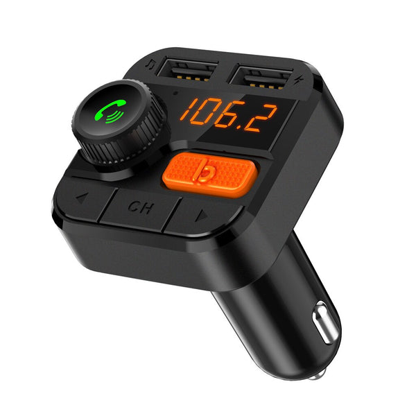 Bluetooth 5.0 Car FM Transmitter FM Radio Adapter Bass MP3 Music Player with Hands-free Call USB Charging Ports