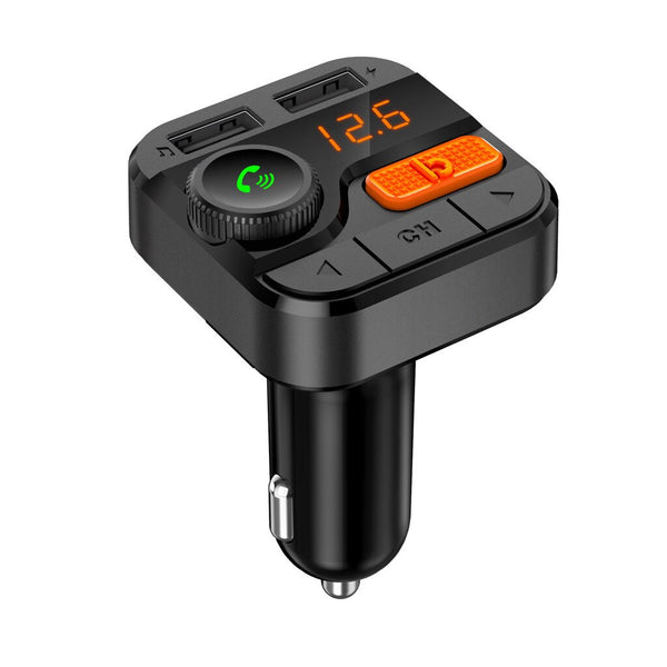 Bluetooth 5.0 Car FM Transmitter FM Radio Adapter Bass MP3 Music Player with Hands-free Call USB Charging Ports