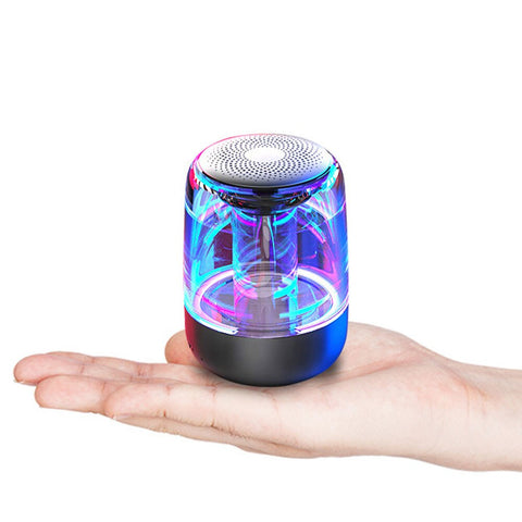 Bluetooth -högtalare med stereoljud LED -lampor Väckarklocka TF -kort