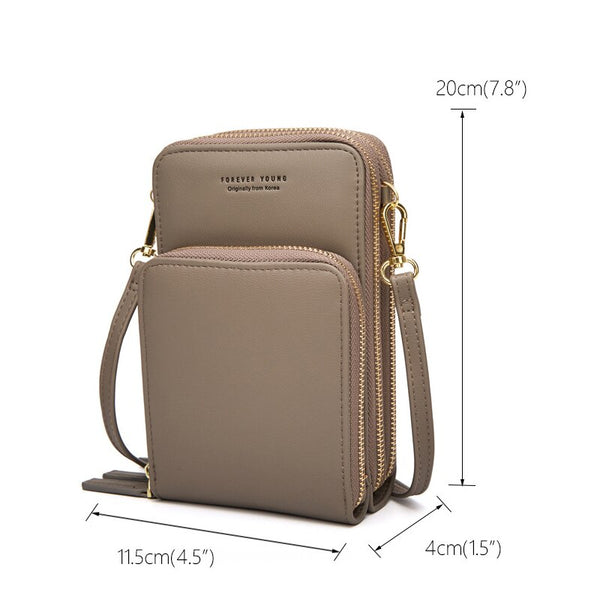 Kvinnor Mobiltelefonväska Färgglada Crossbody-väskor med flera fickor Daglig användning Axelväska med dragkedja med korthållare