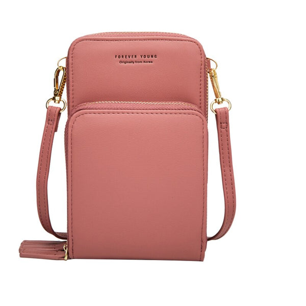 Kvinnor Mobiltelefonväska Färgglada Crossbody-väskor med flera fickor Daglig användning Axelväska med dragkedja med korthållare