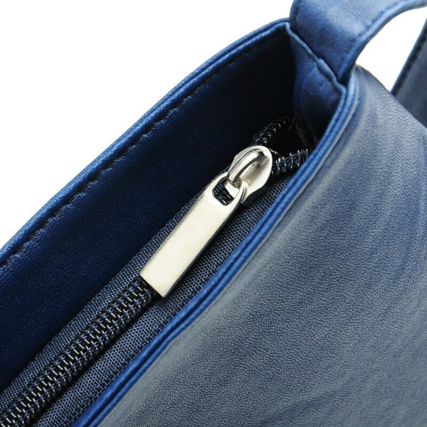 Women Leather Crossbody Bag Solid Color Messenger Bags Zipper Shoulder Bag with Adjustable Strap Inner Pocket