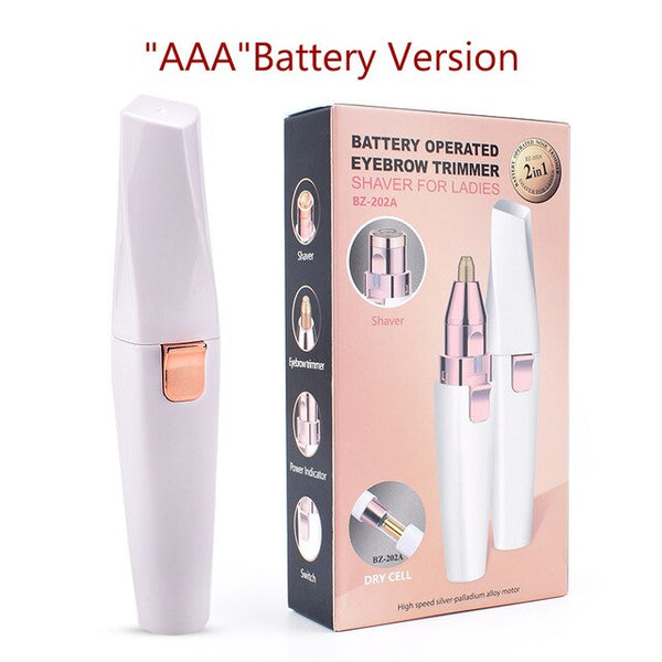 Electric Eyebrow Trimmer Portable Facial Hair Remover USB Rechargeable/battery Powered Eyebrow Razor Tool with Bulit-in Light
