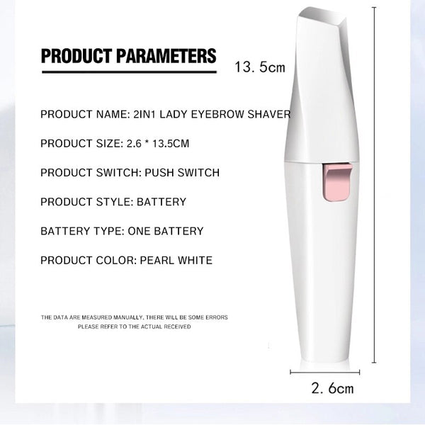 Electric Eyebrow Trimmer Portable Facial Hair Remover USB Rechargeable/battery Powered Eyebrow Razor Tool with Bulit-in Light