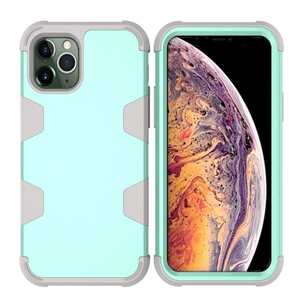 3 In 1 Shockproof Phone Case Silicone Contrast Color Cell Phone Cases for iPhone 7/8/X/XS/XR/11 Pro Max