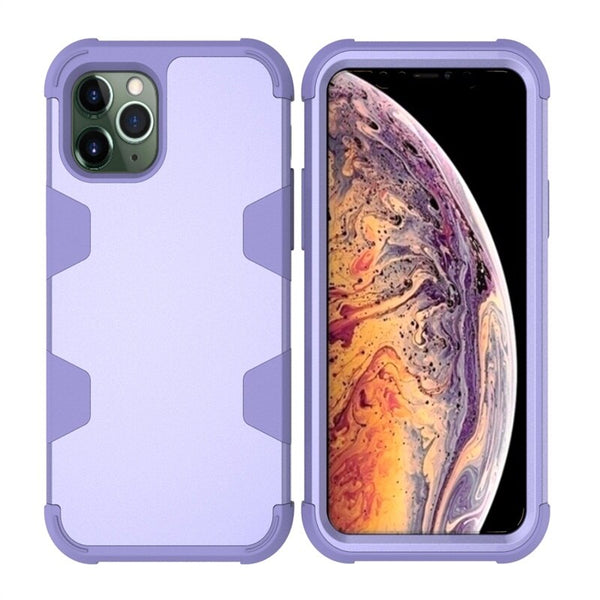 3 In 1 Shockproof Phone Case Silicone Contrast Color Cell Phone Cases for iPhone 7/8/X/XS/XR/11 Pro Max
