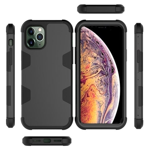 3 In 1 Shockproof Phone Case Silicone Contrast Color Cell Phone Cases for iPhone 7/8/X/XS/XR/11 Pro Max