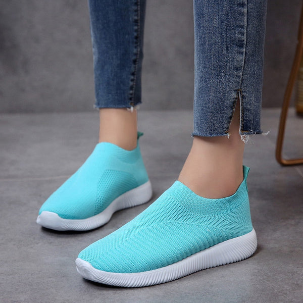 Women Sock Walking Shoes Breathable Mesh Platform Sneakers Casual Slip on Soft Shoes Plus Size