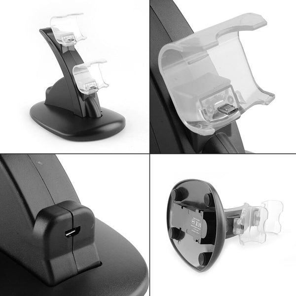 PS4 Controller Wireless Charger Dual USB Charging Station Dock for Playstation 4 PC Gamepad