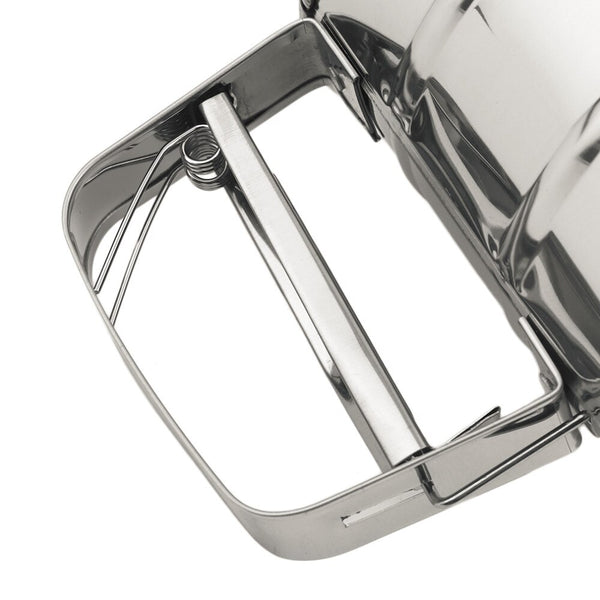 Stainless Steel Handheld Flour Sifter Sugar Shaker with Hand Press Design Baking Sieve Cup