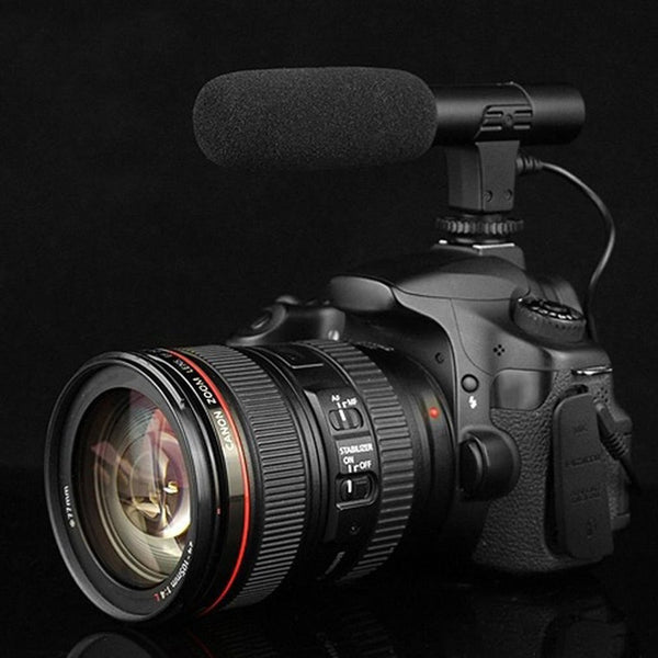 Digital SLR Camera Microphone Universal External Video Mic with Windproof Cover for DV Camera Camcorder