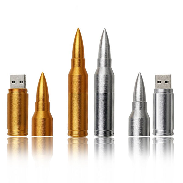 Bullet USB Flash Drive Metal Memory Stick Pendrive 16/32/64/128 GB with Key Chain
