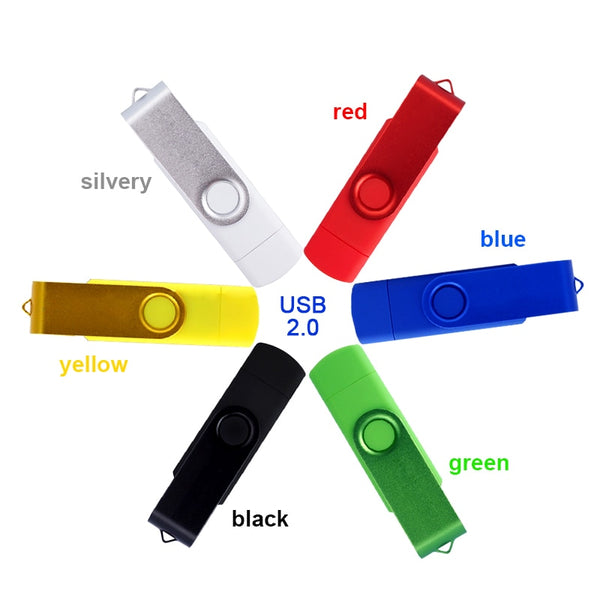 USB Flash Drive Mini Rotating Bulk Memory Stick Pen Drives USB 2.0 4/8/16/32/64/128GB for Android Phone