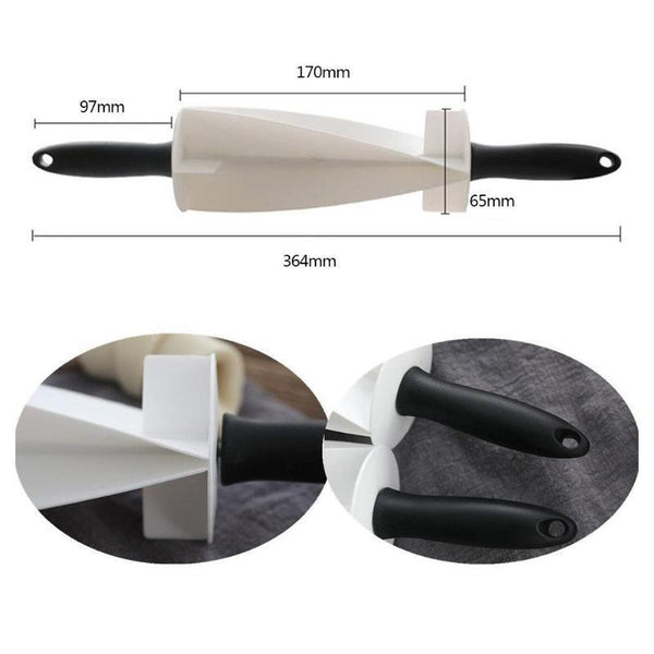 Plastic Croissant Roller Cutter with Handle Dough Rolling Knife for Bread Pastry Kitchen Baking Tool