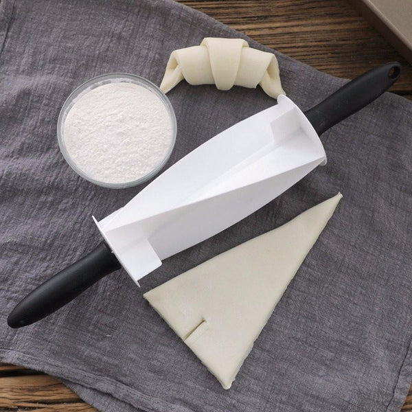 Plastic Croissant Roller Cutter with Handle Dough Rolling Knife for Bread Pastry Kitchen Baking Tool