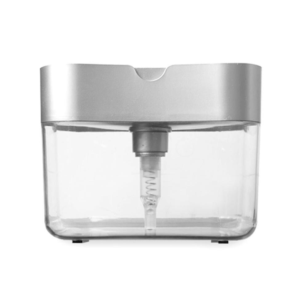 2 In 1 Kitchen Soap Dispenser with Sponge Holder Plastic Sink Storage Box Push Down Pump Dispensers