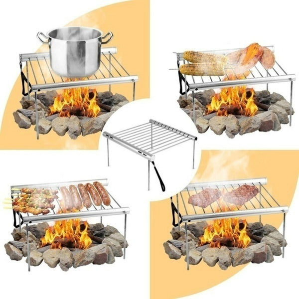 Portable Barbecue Grill Detachable Stainless Steel Aluminum Alloy BBQ Accessories Set for Outdoor Camping