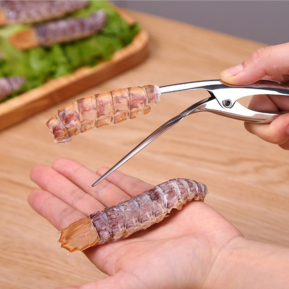 Stainless Steel Shrimp Deveiner Tool Portable Prawn Peeler Shrimp Cleaner Knife Seafood Shell Peeler