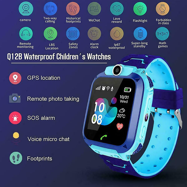 1.44 Inch Kids Smart Watch Digital Waterproof Smartwatch with Camera LBS Location for IOS Android