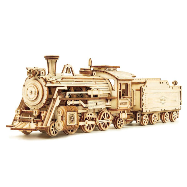 Mekanisk trämodell Byggsats DIY Craft leksakspresent för barn vuxen Grand Prix bil Prime Steam Express Truck Jeep luftskepp varmluftsballong