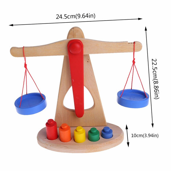Montessori Educational Baby Balance Scale Game Wooden Toy Set Funny Preschool Education Children Math Toy Gift