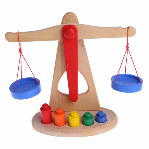 Montessori Educational Baby Balance Scale Game Träleksakssats Rolig förskoleutbildning Barn Math Leksaksgåva