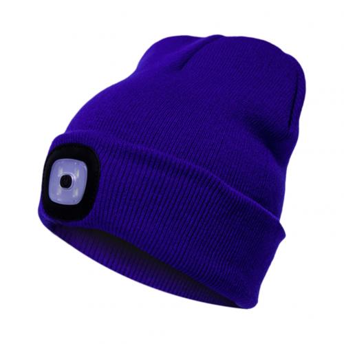Unisex Warm LED Beanies Battery Powered Headlight Knitted Hat for Outdoor Fishing Running Camping Climbing