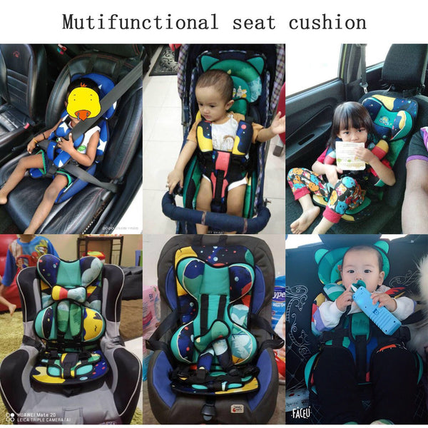 Bear Baby Seat Cushion for Stroller and Car Seat Head&body Support Portable Seat Mat Liner for 9 Months To 12 Years Old Baby Kids Safety