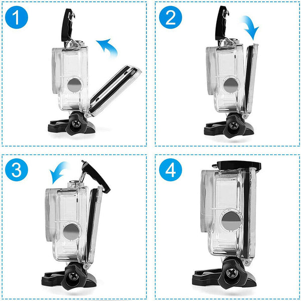 Waterproof Housing Case for GoPro Hero 8 Black Underwater Protective Shell with Bracket Up To 196ft/60M